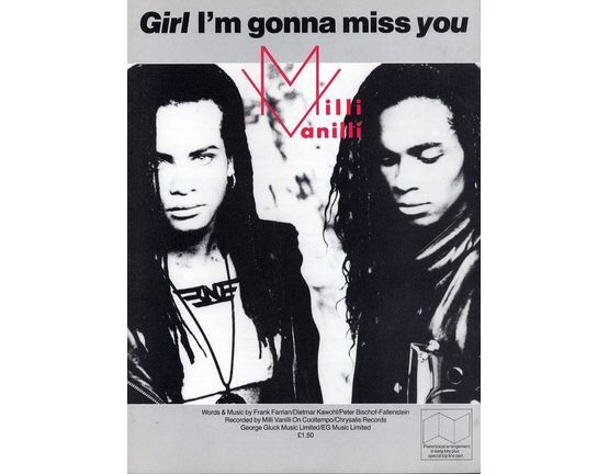 10125 | Girl I'm gonna miss you - Recorded by Milli Vanilli on Chrysalis Records - For Piano and Voice with Guitar chord symbols