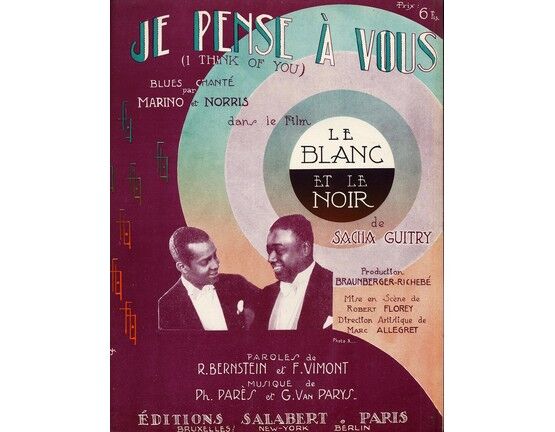 10129 | Je Pense a Vous (I Think of You) - Blues Chante par Marino et Norris dans le Film "Le Blanc et le Noir" - French Edition