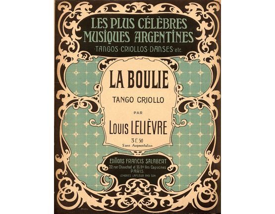 10129 | La Boulie - Tango - For Piano Solo - French Edition