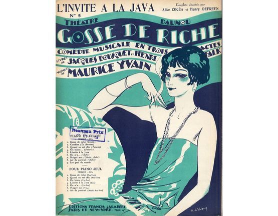 10129 | L'Invite a la Java - Couplets de la comedie musicale "Gosse de Riche" - For Piano and Voice - French Edition