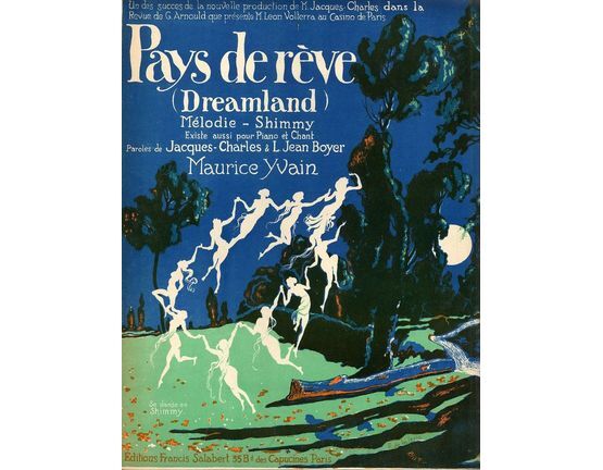 10129 | Pays de Reve (Dreamland) - Melodie-Shimmy for Piano and Voice - French Edition
