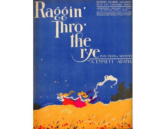 10129 | Raggin Thro the Rye - Fox Trot et Shimmy - For Piano Solo - French Edition