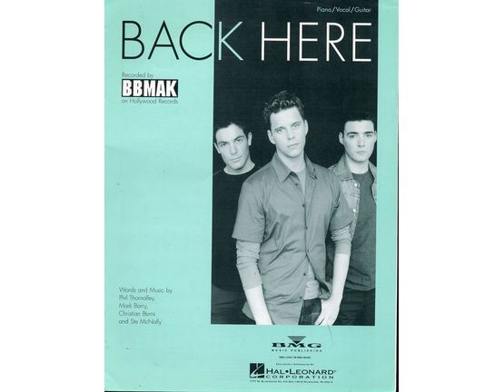 10141 | Back Here - Featuring BBMak - Piano - Vocal - Guitar
