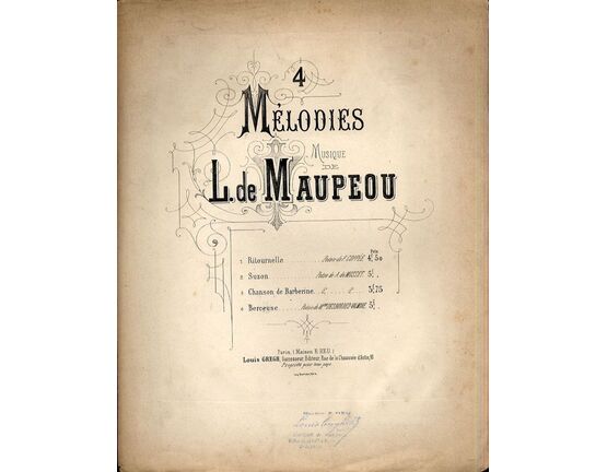 10157 | Ritournelle - 4 Melodies Series No. 1 - For Piano and Voice - French Edition