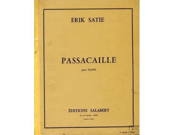 10191 | Erik Satie Passacaille pour Piano