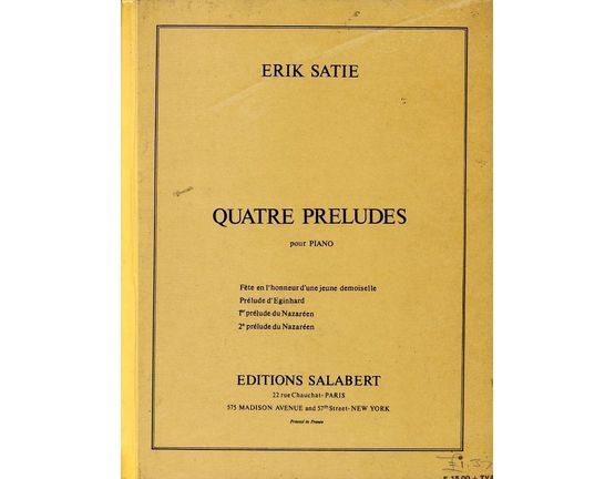 10191 | Erik Satie - Quatre Preludes - pour Piano