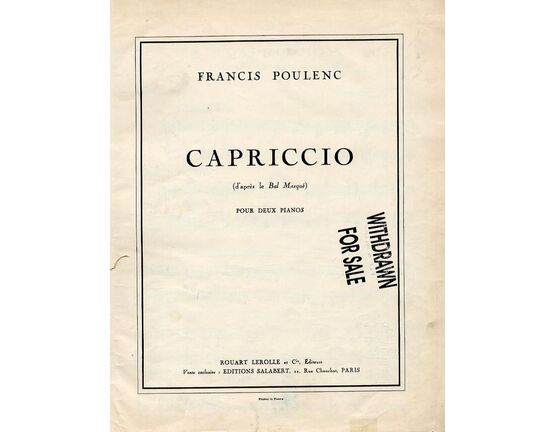 10194 | Capriccio (D'apres le Bal masque) - Pour Deux Pianos