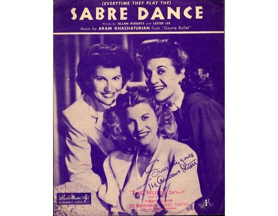 10203 | (Everytime They Play The) Sabre Dance - Featuring The Andrews Sisters - Theme song from "Gayne Ballet"