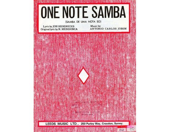10203 | One Note Samba (Samba de uma noto so) - Song