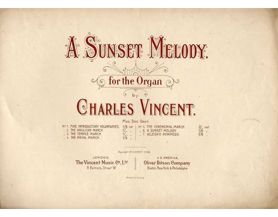10209 | A sunset melody - For the Organ - No. 6
