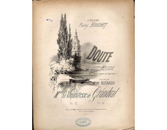 10249 | Doute - Melodie - Pour Tenor ou Soprano et Piano - French Edition