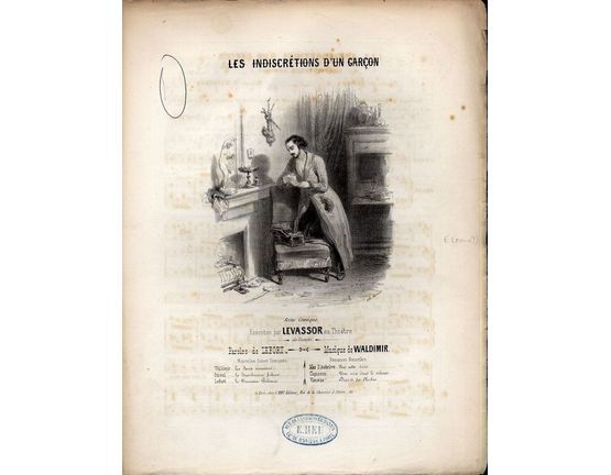 10249 | Les Indiscretions D'un Garcon - Chansonnette Comique - For Piano and Voice - Executee par Levassor au Theatre - French Edition