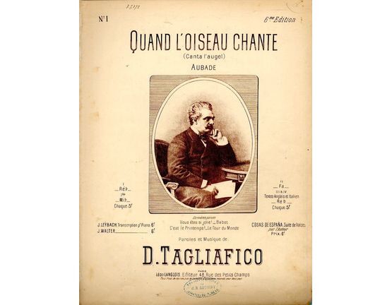 10256 | Quand L'oiseau Chante - (Canta L'augel) - 6.me Edition No. 1 - Song Featuring Lithograph of D. Tagliafico