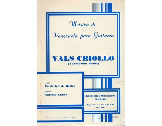 10378 | Vals Criollo (Venezuelan Waltz) - Musica de Venezuela Para Guitarra