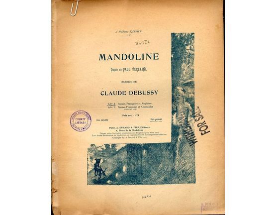 10429 | Mandoline - For Piano and Voice - English and French Lyrics - French Edition