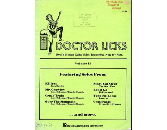 10527 | Doctor Licks - Rock's Hottest Guitar Solos Transcribed Note For Note - Volume 2