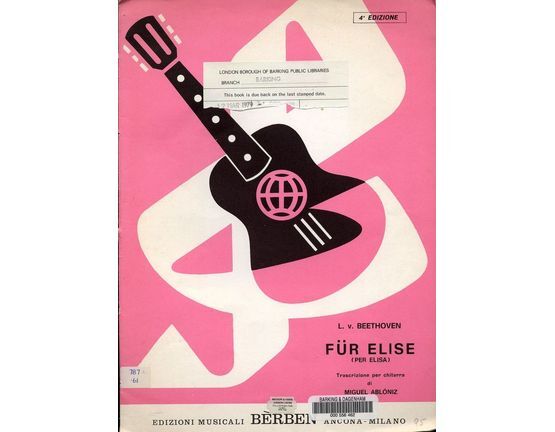 10549 | Fur Elise (Per Elisa) - Trascrizione per Chitarra di Miguel Abloniz - 4a Edizione