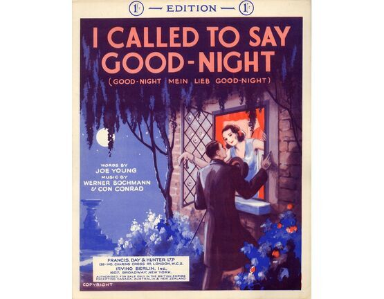 106 | I Called To Say Good Night (Goodnight Mein Lieb Goodnight) - Song for Piano and Voice