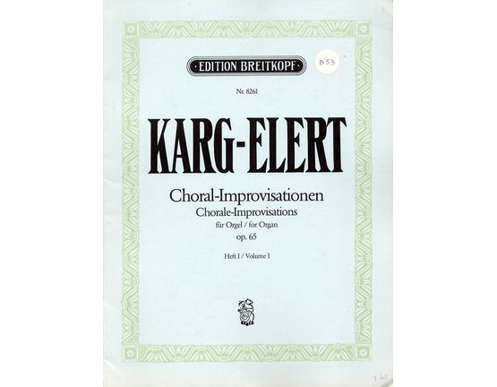 10715 | Chorale Improvisations for Organ - Volume I - Op. 65 - Edition Breirkopf No. 8261