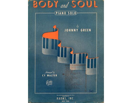 10754 | Body and Soul from "Body and Soul" - Special Piano Solo Arrangement
