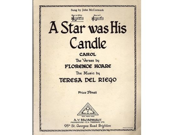10831 | A Star Was His Candle - Carol in the key of B flat major