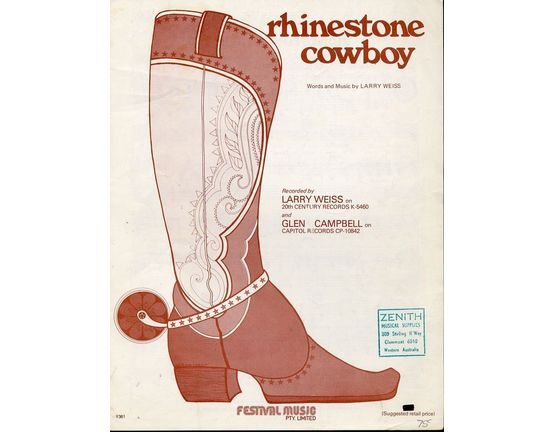 10854 | Rhinestone Cowboy - Recorded by Larry Weiss and Glen Campbell