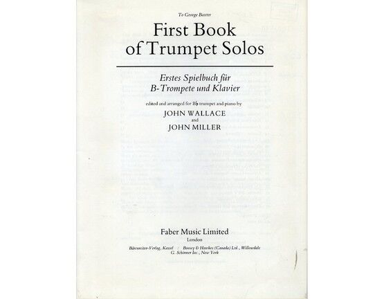 10862 | First Book of Trumpet Solos - Arranged for B flat Trumpet and Piano
