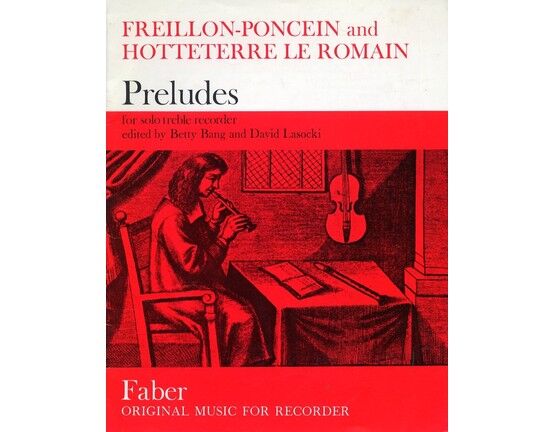 10862 | Freillon Poncein and Hotteterre le Romain - Preludes for Solo Treble Recorder