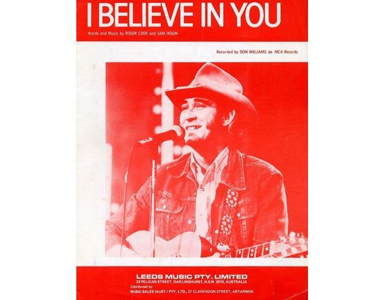 109 | I Believe in You - Recorded by Don Williams on MCA Records - For Piano and Voice with Guitar chord symbols
