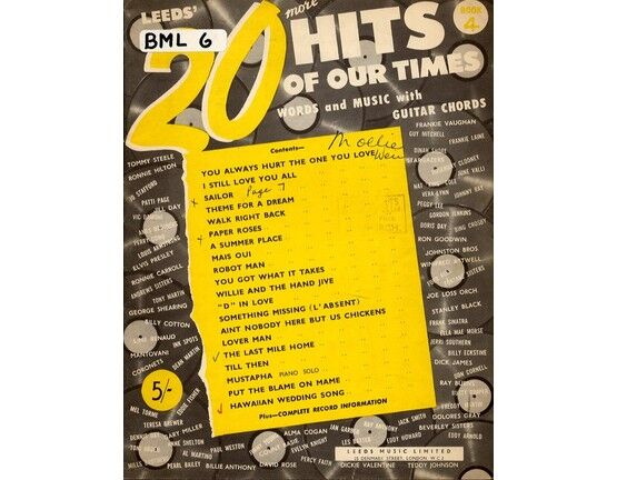 109 | Leeds' 20 hits of our times - Book 4 -  Words and Music with Guitar Chords