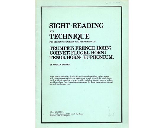10914 | Sight Reading and Technique - For Students, Teachers and Performers - For Trumpet, French Horn, Cornet, Flugel Horn, Tenor Horn and Euphonium