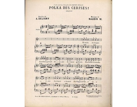 10948 | Polka des Cerises! - Chanson - A notre gracieuse Interprete Mme. Berth Duplaix