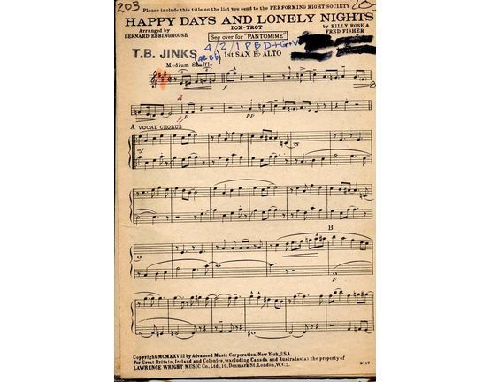 11 | Happy Days And Lonely Nights - Arrangement For Small Dance Band
