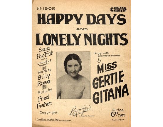 11 | Happy Days and Lonely Nights - Song Foxtrot with Ukulele Accompaniment - Featuring Miss Gertie Gitana