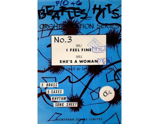 11160 | Beatles Hits Orchestration series - I Feel Fine - She's A Woman - Dance Band Arrangement