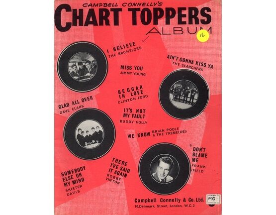 11174 | Campbell Connelly's Chart Toppers Album - For Voice and Piano - Mid 20th Century Hits