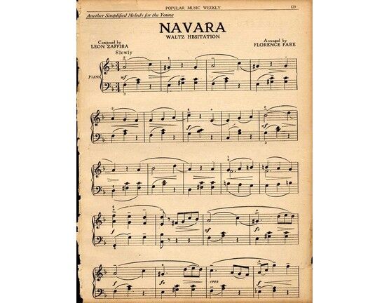 11283 | Navara - Waltz Hesitation - For Piano - From "Popular Music Weekly"