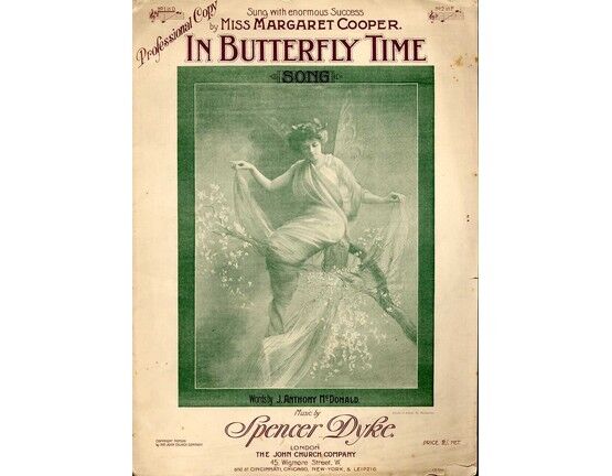 11372 | In Butterfly Time - Song in the Key of D Major for Low Voice - Featuring Miss Margaret Cooper