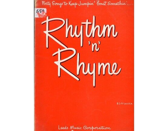 11408 | Rhythm 'n' Rhyme - Forty Songs to Keep Jumpin' Bout Somethin' - For Voice, Piano and Guitar