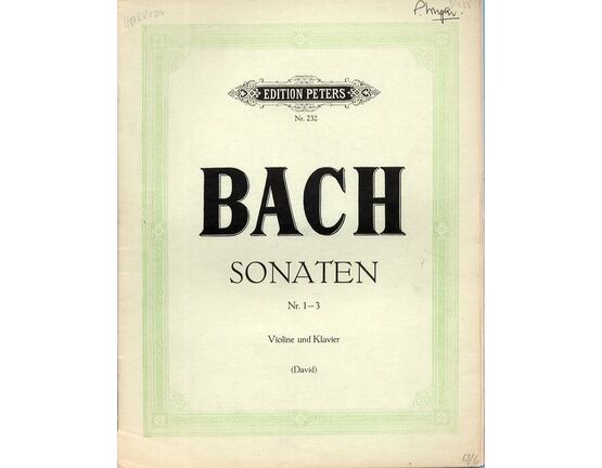 11497 | Bach - Sonaten No.s 1, 2 & 3 - For Violin and Piano