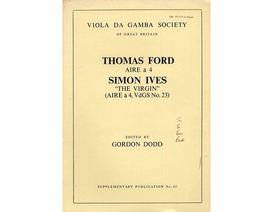 11529 | Aire a 4 & "The Virgin" (Aire a 4, VdGS No. 23) - Viola da Gamba Society Edition Supplementary Publication No. 62