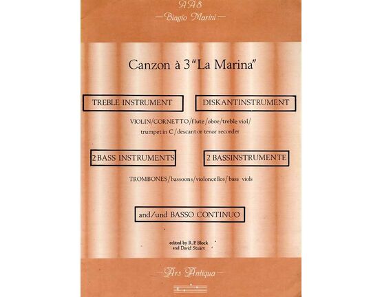 11534 | Canzon a 3 "La Marina" - For Treble Instrument, 2 Bass Instruments and Basso Continuo (Organ)