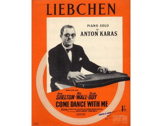 11565 | Liebchen - Piano Solo from the Film Come Dance With Me - Featuring Anton Karas