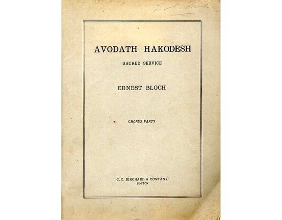 11619 | Avodath Hakodesh - Sacred Service - Chorus Parts