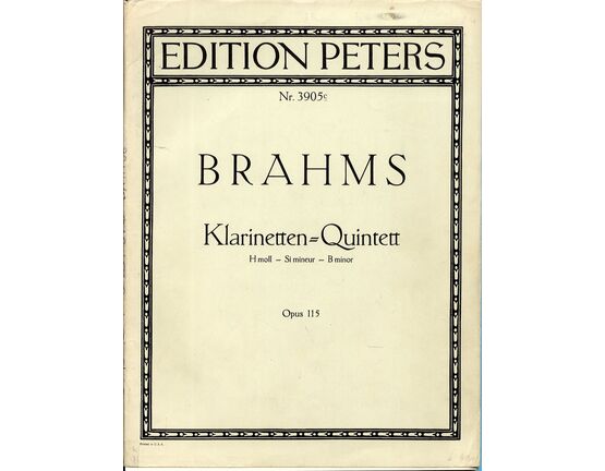 11655 | Brahms - Klarinetten Quintett in B Minor (Clarinet and String Quartet) - Op. 115