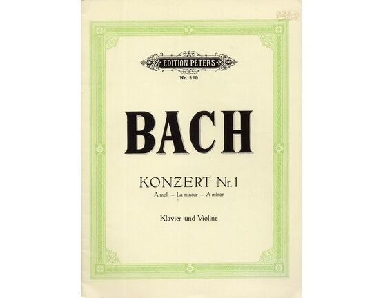 11685 | Bach - Concert No. 1 in A Minor - For Violin and Piano