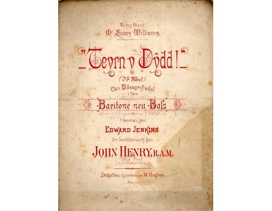 11998 | Teyrn Y Dydd! (Yr Haul) - Welsh Song for Baritone with Piano Accompaniment
