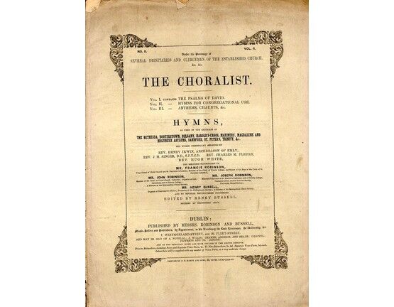12000 | The Choralist - Hymns for Congregational Use - Volume 2, No. 2 - Arranged for 1st Treble, 2nd Treble (or Alto), Tenor and Bass with a separate accaomp