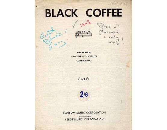 12095 | Black Coffee - Song - Key of F Major - Medium Voice