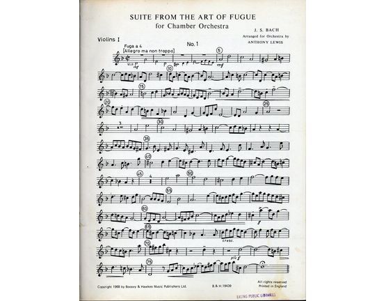 12151 | Bach - Suite from "The Art of Fugue" for Chamber Orchestra